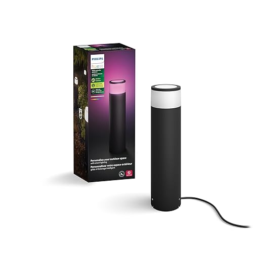 Philips Hue Calla Large Outdoor Pedestal Light (Low-Volt), (104 x 402 mm) White & Color Light, Voice Control with Alexa, Apple Home & Google Assistant, Bridge Required