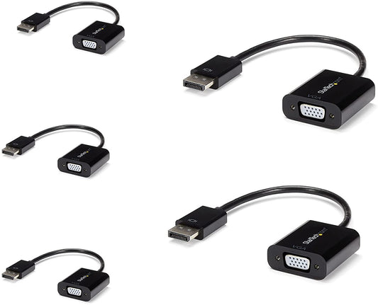 StarTech.com 5-Pack DisplayPort to VGA Adapter - DisplayPort 1.2 to VGA Active Adapter - Digital DP to Analog VGA Video Converter Dongle - DisplayPort Male to VGA Female Monitor Adapter (DP2VGA3X5) 5 Pack