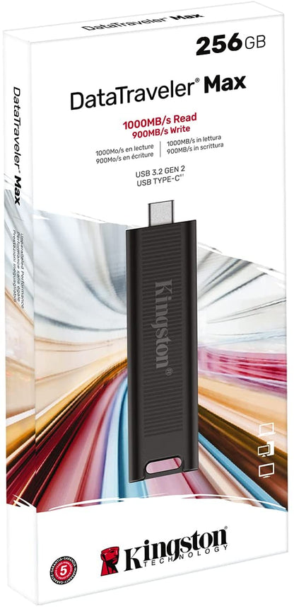 Kingston DataTraveler Max 256GB USB-C Flash Drive with USB 3.2 Gen 2 Performance