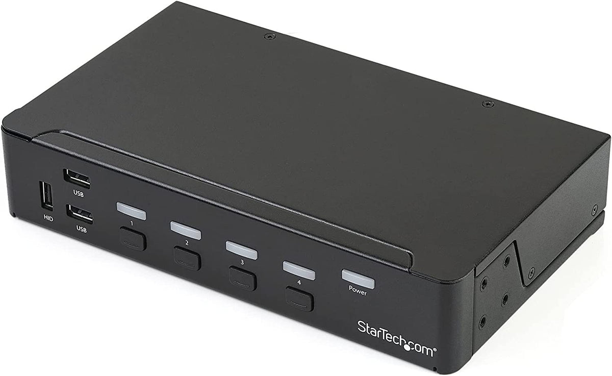 StarTech.com 4 Port DisplayPort KVM Switch - DP KVM Switch with Audio and Built-in USB 3.0 Hub for Peripherals - 4K 30Hz (SV431DPU3A2)