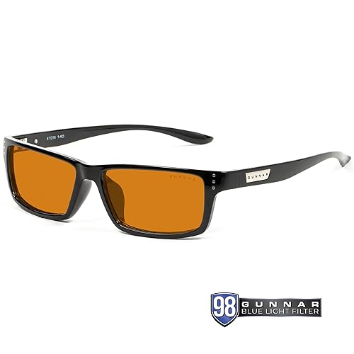 Gunnar Unisex's Amber Max Blue Light Blocking Computer Glasses 57 mm Onyx