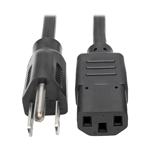 Tripp Lite Standard Computer Power Cord 10A,18AWG (NEMA 5-15P to IEC-320-C13) 25-ft.(P006-025),Black 25ft. Power Cord