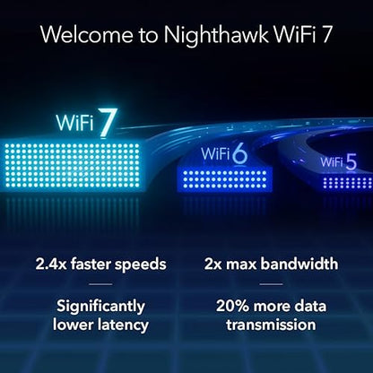 NETGEAR Nighthawk WiFi 7 USB 3.0 Adapter (A9000) – BE6500 Tri-Band Wireless Gigabit Speed (Up to 6.5 Gbps) – 6 GHz Band – Works with Any Router or Mesh System – for Windows 11 PC