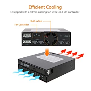 ICY DOCK Full Metal 2 Bay 2.5" SAS/SATA HDD &amp; SSD Backplane Cage with Slim ODD Tray for External 5.25" Bay | ToughArmor MB994IPO-3SB