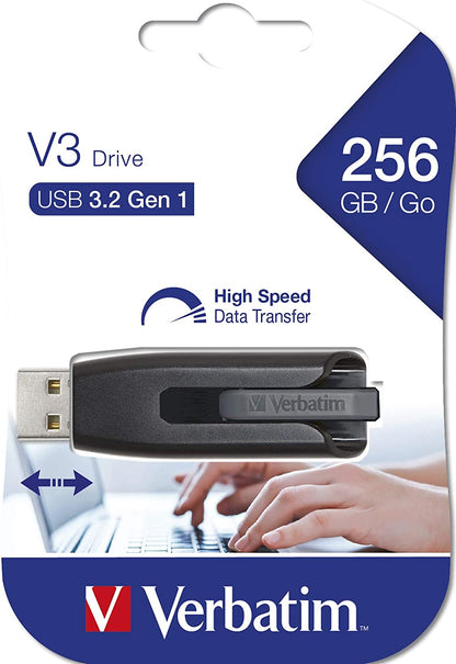 Verbatim 256GB Store 'n' Go V3 USB 3.0 Flash Drive - Gray