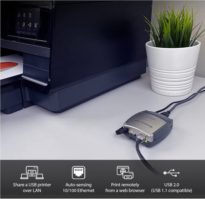 IOGEAR 1-Port USB 2.0 Print Server, GPSU21 English Print Server