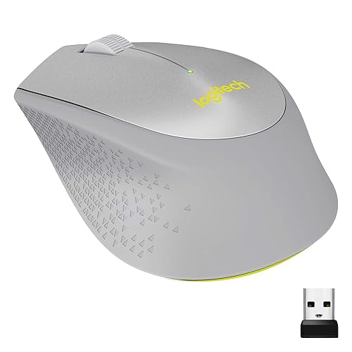 Logitech M330 SILENT PLUS Wireless Mouse, 2.4GHz with USB Nano Receiver, 1000 DPI Optical Tracking, 2-year Battery Life, Compatible with PC, Mac, Laptop, Chromebook - Gray Grey Mouse