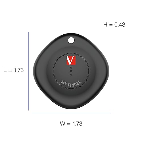 Verbatim My Finder Bluetooth Tracker Item Finder Compatible with Apple Find My (iOS Only) Water Resistant and Dustproof 2pk – Black,White 2 Pack