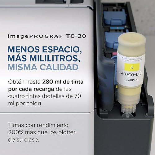 Canon imagePROGRAF TC-20 24 Large Format Poster & Plotter Printer - Automatic Roll & Cut Sheet Paper Feeder, Ships with 280ml of Ink - USB, Wi-Fi, LAN