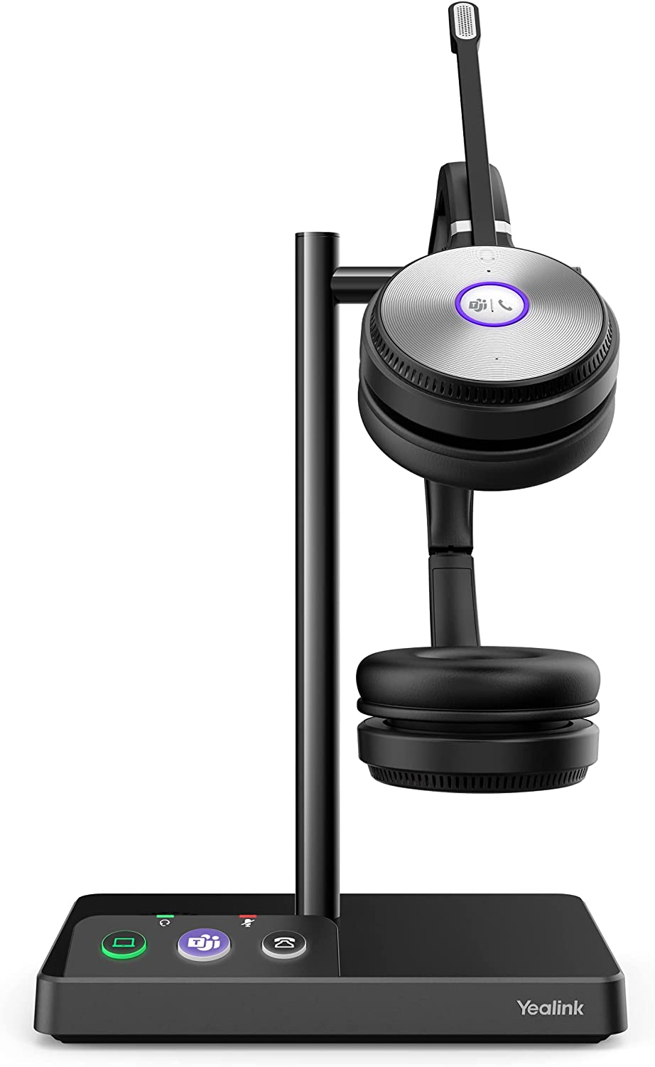Yealink WH62 Dual Teams Wireless Noise Canceling Headset - Connects and Works with USB Enabled Deskphones, Computers and Softphones. Headset Includes a 500ft Wireless Range + Intelligent Mute Yealink WH62 Dual Teams Certified