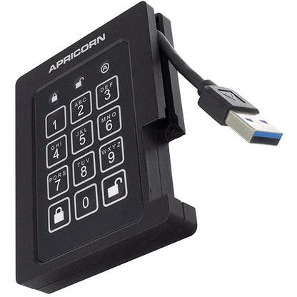 Apricorn Aegis Padlock 480 GB SSD 256-Bit, FIPS 140-2 Level 2 Validated Ruggedized USB 3.0 Encrypted External Portable Drive (ASSD-3PL256-480F) 480GB
