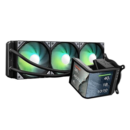 TRYX Panorama SE 360 ARGB 360mm AIO Rotatable 6.5'' AMOLED Curved Screen 3D Anamorphic Effect Customizable AIO Cooler 360mm Asetek Adela 280w TDP ARGB Fan Intel LGA 1851/1700/1200/115X AMD AM5/AM4 P360a Se