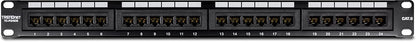 TRENDnet 24-Port Cat6 Unshielded Patch Panel, Wallmount or Rackmount, Compatible with Cat3,4,5,5e,6 Cabling, For Ethernet, Fast Ethernet, Gigabit Applications, Black, TC-P24C6