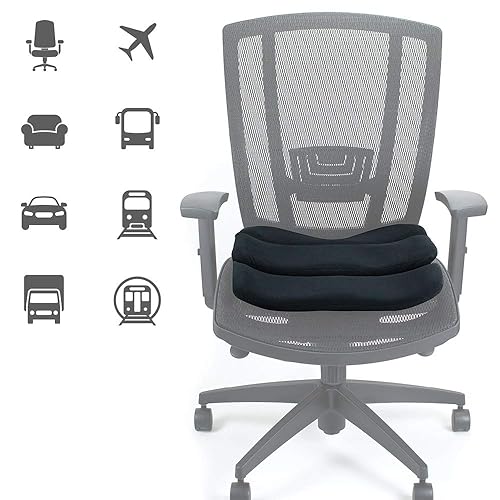 ObusForme Ergonomic Seat Cushion | Contoured Design Supports Pelvis and Thigh Alignment, Distributes Body Weight to Relieve Pressure Points | Foam Cushion Offers Superior Comfort (Boxed)