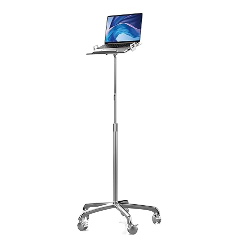 Laptop Floor Stand - CTA Medical Rolling Floor Stand with VESA Laptop Mount and 5 Locking Swivel Casters for 11.2-17.6-Inch Laptop Computers (LT-RFL)