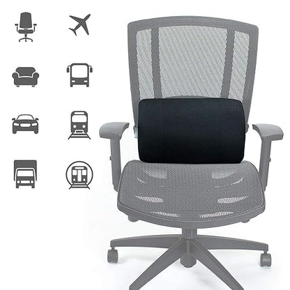 ObusForme Side to Side Lumbar Cushion with 2 Speed Vibrating Massage | Lumbar Support Black