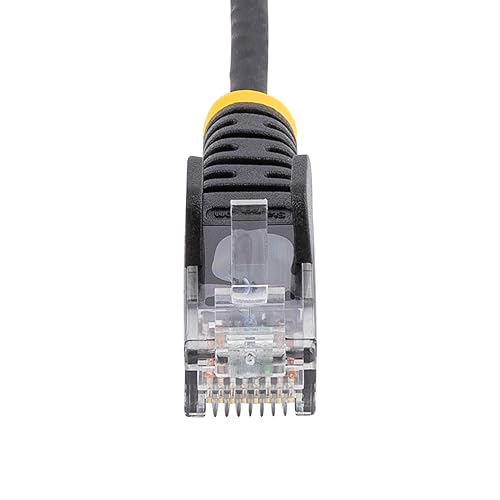 StarTech.com 50ft Black Slim CAT6 Ethernet Cable, Snagless RJ45, LSZH, 28AWG Bare Copper, Slim Network Patch Cable/Cord