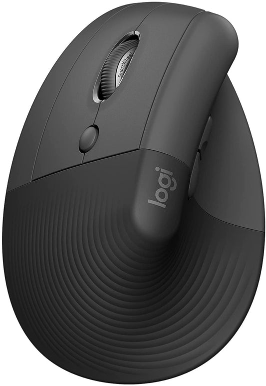 Logitech Lift Left Vertical Ergonomic Mouse, Left-Handed, Wireless, Bluetooth or Logi Bolt USB, Quiet clicks, 4 Buttons, Compatible with Windows/macOS/iPadOS, Laptop, PC - Graphite Left-Handed Mouse for Small-Medium Hands GRAPHITE