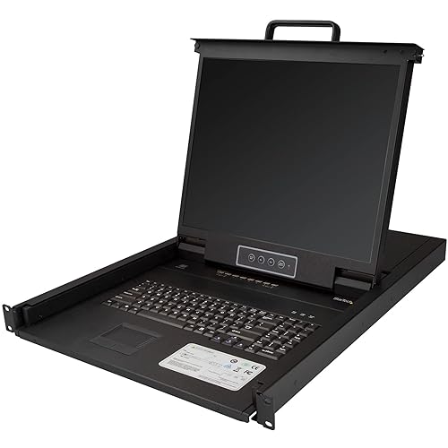 StarTech.com 8 Port Rackmount VGA KVM Console - 19 Inch LCD Monitor Display - 1U VGA KVM Console - Cables & Mounting Hardware Included (RKCONS1908K), 1.70 (43.18 mm) x 19 (482.60 mm) x 25.30 (642.62 mm)
