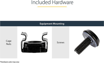 StarTech.com 15U 19" Wall Mount Network Rack - 12" Deep 2 Post Open Frame Server Room Rack for Data/AV/IT/Computer Equipment/Patch Panel with Cage Nuts &amp; Screws 200lb Capacity, Black (RK15WALLO) 15U Rack