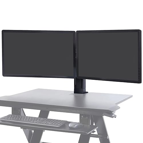 Ergotron – WorkFit Dual Monitor Kit – for 2 Monitors Up to 24 inches, 6 to 14 lbs Each – Add-on for WorkFit-T, WorkFit-TL, WorkFit-TX and WorkFit Corner – Black Matte Black