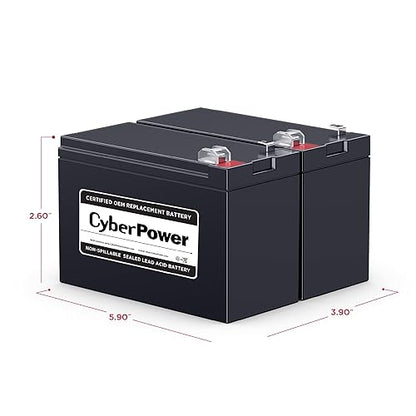 CyberPower RB1270X2C UPS Replacement Battery Cartridge, Maintenance-Free, User Installable, 12V/7Ah