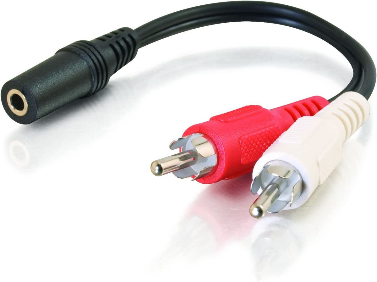 C2g/ cables to go C2G 40424 Value Series One 3.5mm Stereo Female to Two RCA Stereo Male Y-Cable, Black (6 Inch)