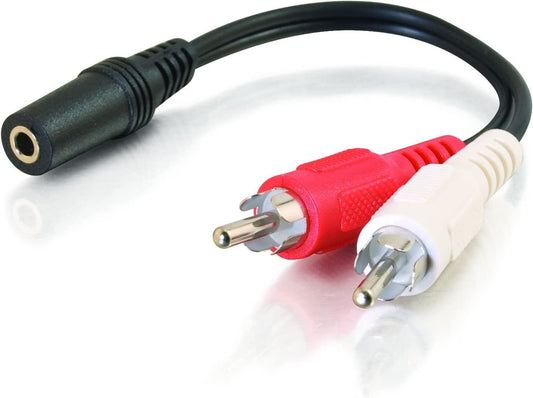 C2g/ cables to go C2G 40424 Value Series One 3.5mm Stereo Female to Two RCA Stereo Male Y-Cable, Black (6 Inch)