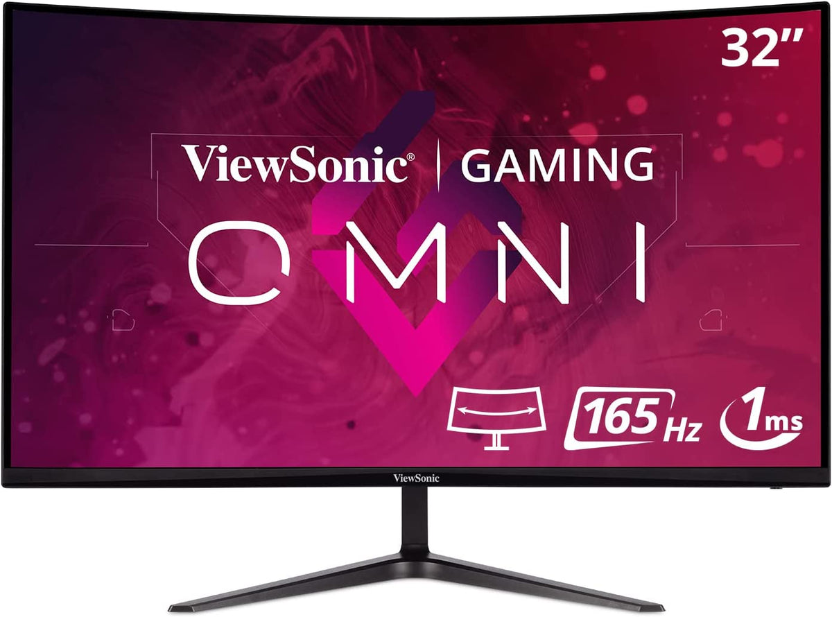 ViewSonic OMNI VX3218-PC-MHD 32 Inch Curved 1080p 1ms 165Hz Gaming Monitor with Adaptive Sync, Eye Care, HDMI and Display Port 32-Inch