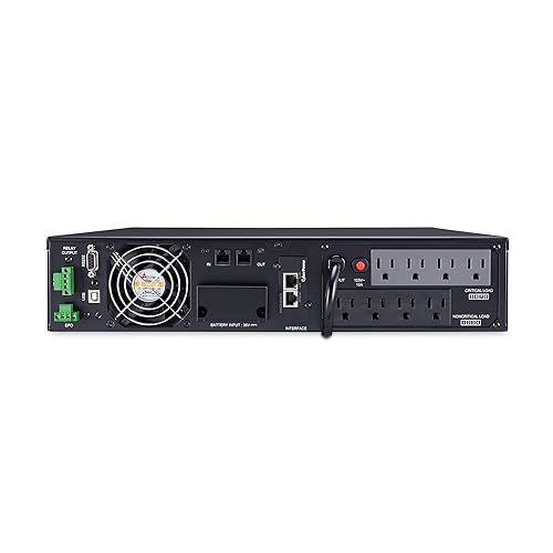 CyberPower OL1500RTXL2UN Smart App Online UPS System, 1500VA/1350W, 8 Outlets, 2U Rack/Tower, Pre-Installed RMCARD205 Network Card 1500VA