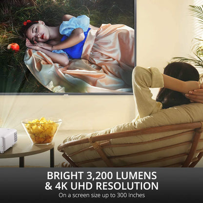 ViewSonic PX701-4K 4K UHD 3200 Lumens 240Hz 4.2ms Home Theater Projector with HDR, Auto Keystone, Dual HDMI, Sports and Netflix Streaming with Dongle on up to 300" Screen 4K UHD, 3200 Lumens