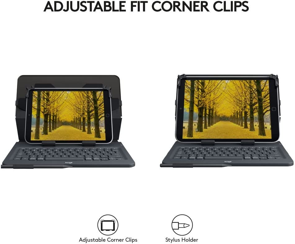 Logitech Universal Folio with Integrated Bluetooth 3.0 Keyboard for 9-10" Apple, Android, Windows Tablets