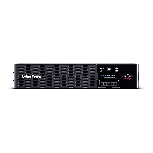 CyberPower PR2000RTXL2UC Smart App Sinewave UPS System, 2000VA/2000W, 8 Outlets, 2U Rack/Tower, Built-in Cloud Monitoring, EBM Option Expandable 2000VA 20A