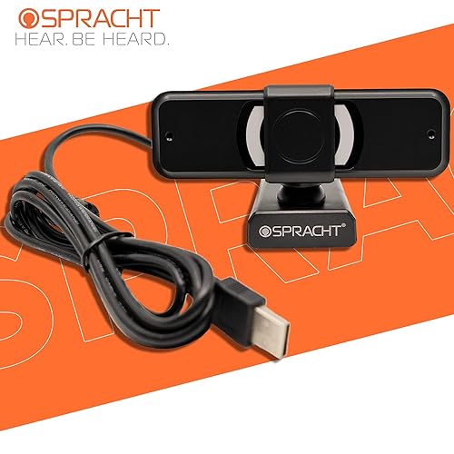 Spracht CC-USB-1080P HD Webcam | Full HD 1080p/30fps Video Calling | Webcam for PC, Mac Computers with Privacy Cover and Adjustable Stand | Plug & Play USB Web cam for Calls, Conference, Zoom, Skype