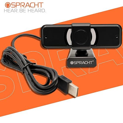 Spracht CC-USB-1080P HD Webcam | Full HD 1080p/30fps Video Calling | Webcam for PC, Mac Computers with Privacy Cover and Adjustable Stand | Plug & Play USB Web cam for Calls, Conference, Zoom, Skype
