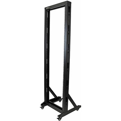 StarTech.com 2-Post 42U Mobile Open Frame Server Rack, Two Post 19in Network Rack with Casters, Rolling Open Rack for AV/Data/IT Equipment, Computer Rack for Home/Office Spaces (2POSTRACK42) 2 Post 42U