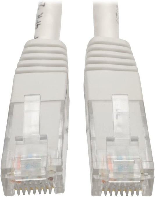 Tripp Lite Cat6 Cat5e Gigabit Molded Patch Cable RJ45 M/M 550MHz 15 ft. White