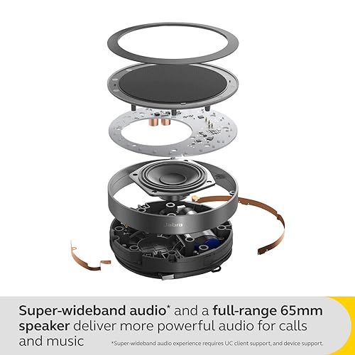 Jabra Speak2 75 Wireless Bluetooth Speakerphone - Portable Speaker with 4 Noise-Cancelling Mics, 65mm Full-Range Speakers & USB-A Bluetooth Adapter - Certified Microsoft Teams Speaker - Dark Grey MS Teams, Link 380a Speak2 75