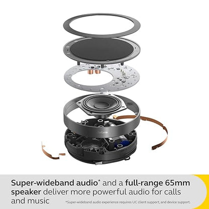 Jabra Speak2 75 Wireless Bluetooth Speakerphone - Portable Speaker with 4 Noise-Cancelling Mics, 65mm Full-Range Speakers & USB-A Bluetooth Adapter - Certified Microsoft Teams Speaker - Dark Grey MS Teams, Link 380a Speak2 75