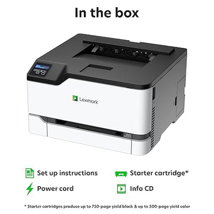 Lexmark C3224dw Color Laser Printer with Wireless Capabilities, Standard Two Sided Printing, LCD with Full-Spectrum Security