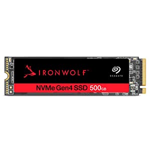 Seagate IronWolf 525 SSD 500GB NAS Internal Solid State Drive - SATA M.2, PCIe Gen 4 speeds up to 5000MB/s, 1.8M Hours MTBF, 0.7 DWPD, with Rescue Services (ZP500NM30002)
