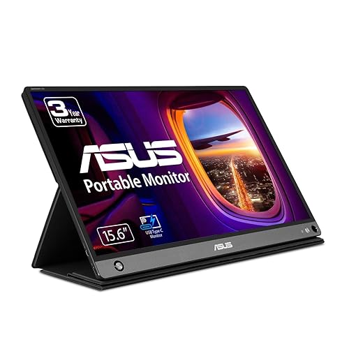 ASUS ZenScreen 15.6” 1080P Portable USB Monitor (MB16AHP) - Full HD, IPS, Eye Care, Micro HDMI, USB Type-C, Speakers, Built-in Battery, External Screen for Laptop, 3-Year Warranty,Black 15.6 IPS FHD USB-C Micro HDMI w/ Battery