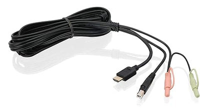 IOGEAR 6ft HDMI KVM Cable with USB and Audio (TAA Compliant) - 6 ft KVM Cable for KVM Switch, Monitor, Speaker, Keyboard/Mouse - First End: 1 x USB 2.0 Type B - Male, 2 x Mini-phone Audio, 1 x 19-pin HDM Digital Audio/Video - Male