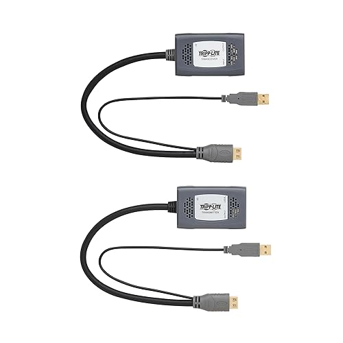 Tripp Lite Long-Distance HDMI Over Cat6 Extender Kit, 4K @ 60Hz, 1-Port, Extend up to 230 Feet / 70 Meters, Daisy-Chain up to 920ft / 280M, TAA Compliant, 1-Year Warranty (B127U-111-PHPH) 1-Port Extender Kit HDMI