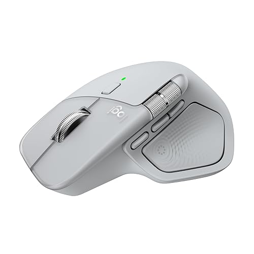 Logitech MX Master 4, Ergonomic Wireless Mouse with Advanced Performance Haptic Feedback, Ultra-Fast Scrolling, USB-C Charging, Bluetooth, Windows, MacOS - Pale Grey