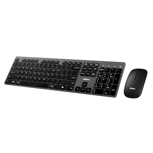 Adesso EasyTouch 7300 USB C Wireless Scissor Switch Keyboard and Mouse Combo with Copilot AI Hotkey - Multi-OS Compatible for Mac, Quiet Switches, Type C 2.4GHz Dongle