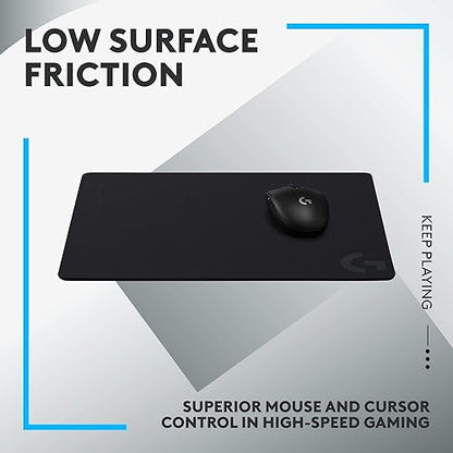 Logitech G440 Hard Gaming Mouse Pad, Optimized for Gaming Sensors, Moderate Surface Friction, Non-Slip Mouse Mat - Black Black M Hard