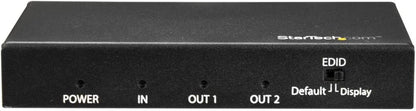 StarTech.com HDMI Splitter - 2-Port - 4K 60Hz - HDMI Splitter 1 In 2 Out - 2 Way HDMI Splitter - HDMI Port Splitter (ST122HD202), Black