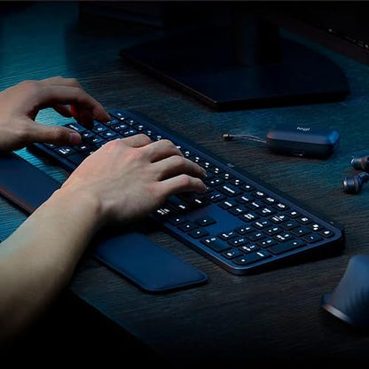 Logitech MX Keys S Combo - Performance Wireless Keyboard and Mouse with Palm Rest