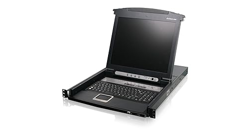 IOGEAR Rackmount 8-Port KVM Switch Console with 17-inch TFT LCD Active Matrix Monitor, Keyboard and Touchpad with 1 USB Cable 1 USB Cable 8-port